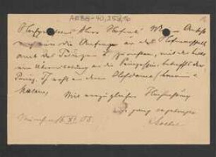 Brief von Karl von Goebel an Heinrich Karl August Fürnrohr