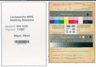 Entnazifizierung Albert Meyer , geb. 07.11.1900 (Schlosser)