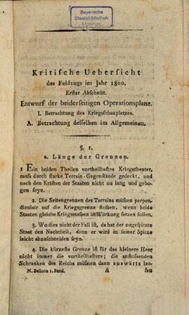 Kritische Uebersicht des letzten und merkwürdigsten Feldzugs im achtzehnten Jahrhundert