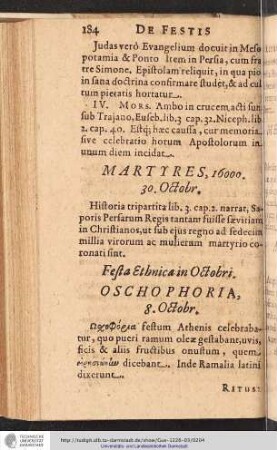 Martyres, 16000. 30. Octobr.