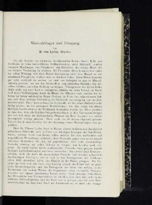 Mineraldünger und Düngung