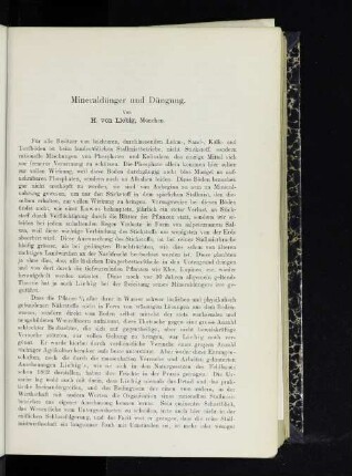 Mineraldünger und Düngung
