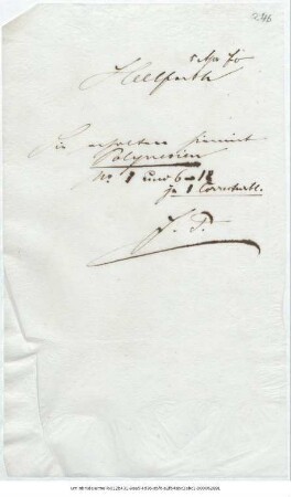 Brief von Justus Perthes' Geographische Anstalt  an Carl Hellfarth's Steindruckerei  : Gotha, 05.04.1870 ; [Kopie]