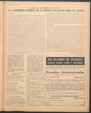 La autonomía federal es la mejor solución para el Chaco : Cartas de un argentino que se enoja