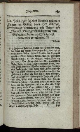 XII. Jesus zeiget sich fünf Aposteln und zwey Jüngern in Galiläa beym See Tiberias ...