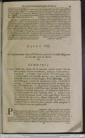 Caput VIII. De Expeditionibus bellicis Witikindi adversus Carolum Magnum ab Anno 780. usque ad Annum 783.