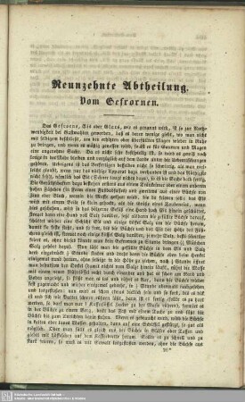 Neunzehnte Abtheilung : Vom Gefrornen