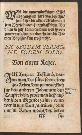 Von einem Ketzer.