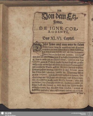 Von dem Etz-Fewer. De Igne Corrodente, Das XLVI. Capitel