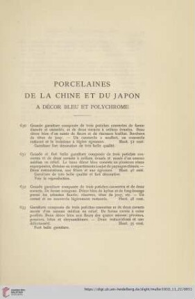 Porcelaines de la Chine et du Japon à décor bleu et polychrome (No. 630 - 974)