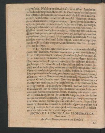 Sectio III. Elenctica seu Problematica.