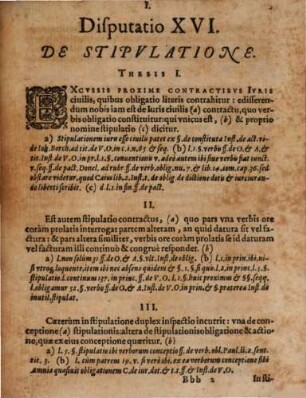 Classis I. disp. XVI. de stipulatione