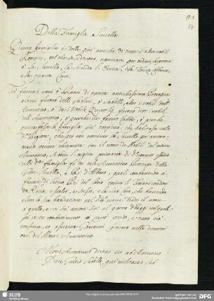 Della Famiglia Sauelli.