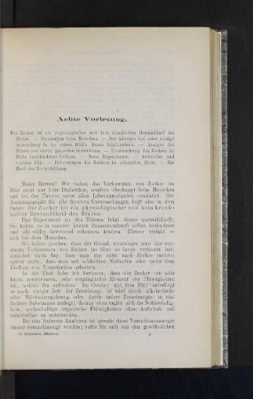 Achte Vorlesung.