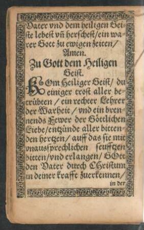 Zu Gott dem Heiligen Geist.