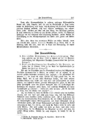 Zur Frauenbildung