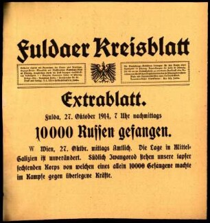 Zweite Ausgabe vom Dienstag, den 27. Oktober 1914.