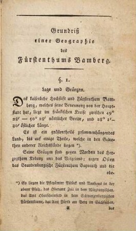 Grundriß einer Geographie des Fürstenthums Bamberg im fränkischen Kreiße