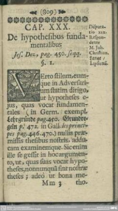 Cap. XXX. De hypothesibus fundamentalibus