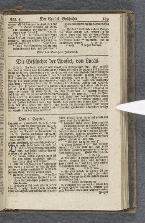 Die Geschichte der Apostel, von Lucas