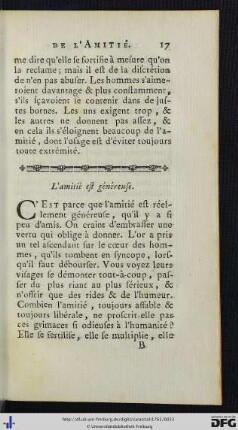 L’Amitié est généreuse.