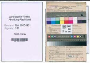 Entnazifizierung Erna Neef , geb. 08.06.1908 (Koechin)