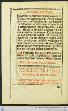 Benedictio pro redeuntibus de peregrinatione