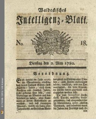 No. 18, Dienstag den 2. May 1780