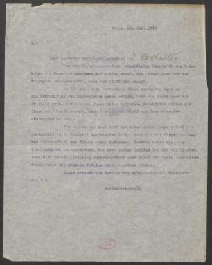 Brief an Ignaz Waghalter : 12.07.1918