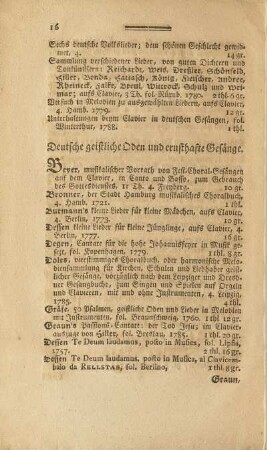 Deutsche geistliche Oden und ernsthafte Gesänge