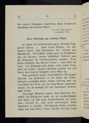 36, Eine Ohrfeige am rechten Platz