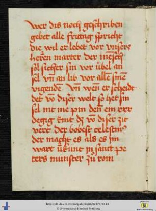[55v - 62r] Gebet mit 15 Paternostern, Papst Cölestinus zugeschrieben.