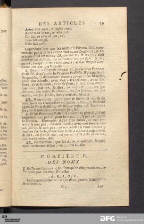 Chapitre II. Des Noms