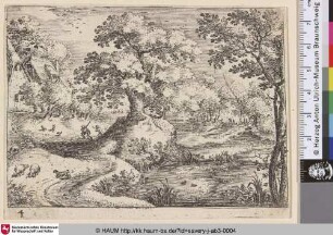 [Pfad links vom Moor; Path by a swamp: Sheepdog rounding up sheep]