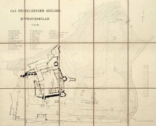 Das Heidelberger Schloss. Situationsplan. Tafel 60