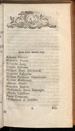 Anno 1715. mortui sunt:[...]