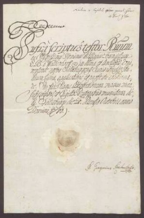 Salzburger Studienzeugnisse des Philipp Franz Wilderich von Walderdorff.