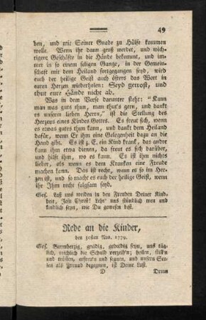 50-55, Rede an die Kinder, den 30sten Nov. 1779