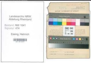 Entnazifizierung Heinrich Essing , geb. 03.12.1899 (Zollbeamter)