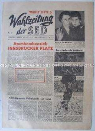 Sonderdruck der SED Berlin zur Wahl des (West)-Berliner Abgeordnetenhauses