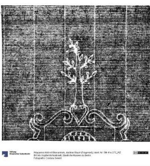 Wappenschild mit Bienenkorb, darüber Baum (Fragment)