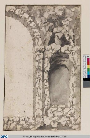 Salzdahlum: Entwurf zur Dekoration einer halben Wand der Eremitage in Tuffstein