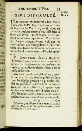 XLVII. Difficulté. - XLIX. Difficulté.