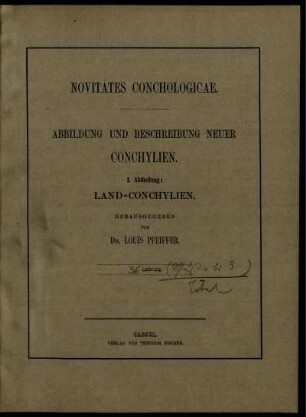 Novitates conchologicae. Abbildung und Beschreibung neuer Conchylien I. Abtheilung: Land-Conchylien. 36. Lieferung.