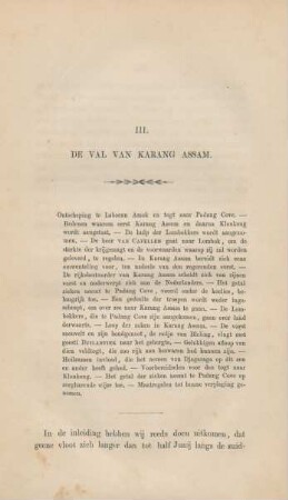 III. De val van Karang Assam
