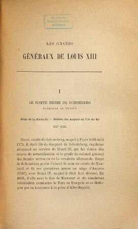Les grands généraux de Louis XIII : Notices hist.