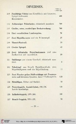 Diverses (Nr. 213-238)