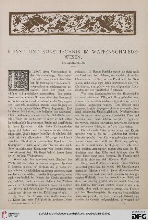 Kunst und Kunsttechnik im Waffenschmiedewesen, [1]