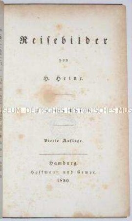 Vierte Ausgabe der literarischen Reisebeschreibungen von Heinrich Heine, Bd. 3/4