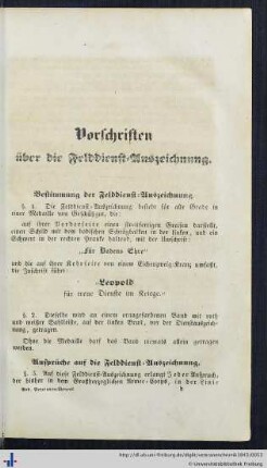 Vorschriften über die Felddienst-Auszeichnung.